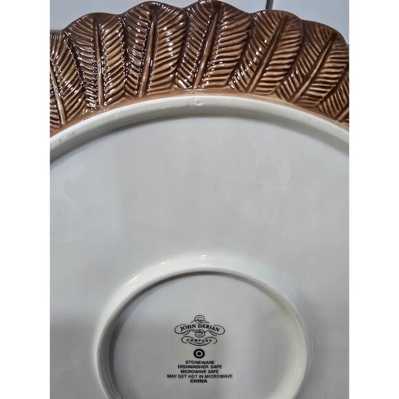 NWT John Derian Target Feathers Round Serving Platter – 13" Stoneware (lighter) - Picture 5 of 9